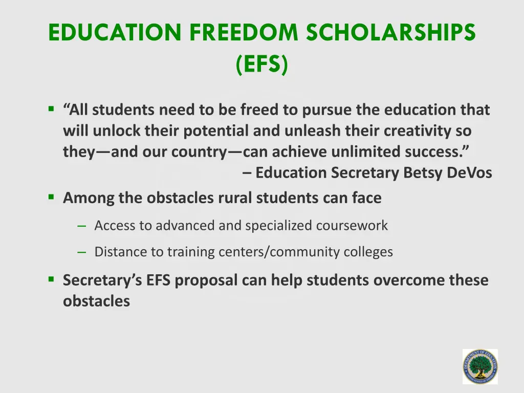 education freedom scholarships efs