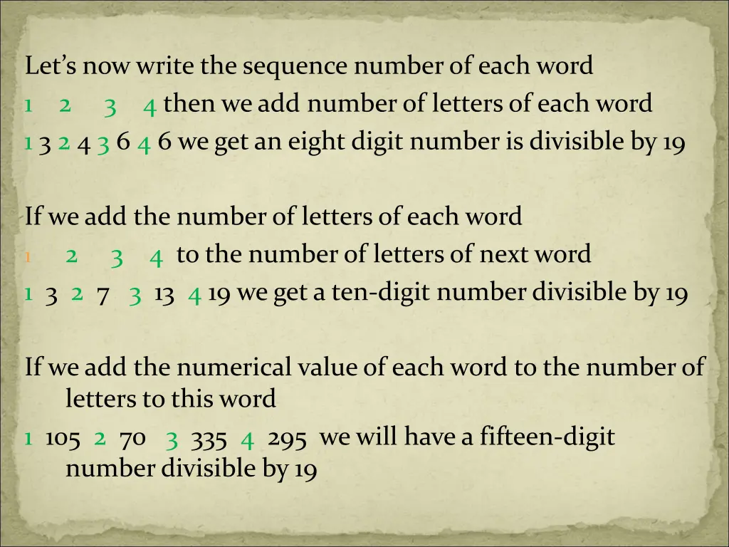 let s now write the sequence numberof each word