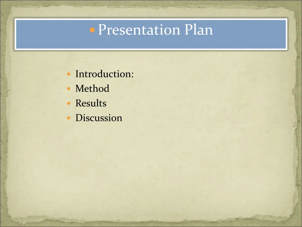 presentation plan