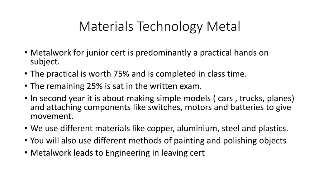 materials technology metal