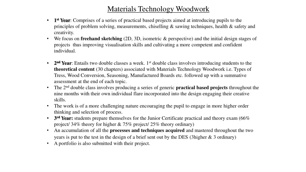 materials technology woodwork