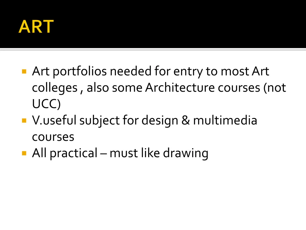 art portfolios needed for entry to most