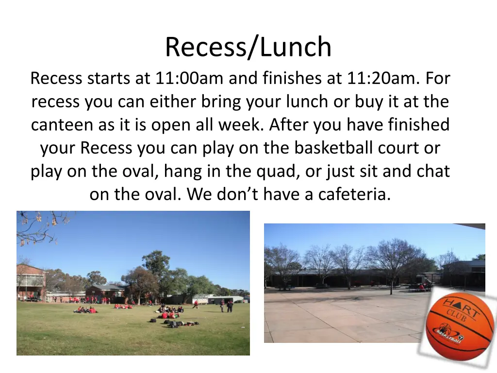 recess lunch