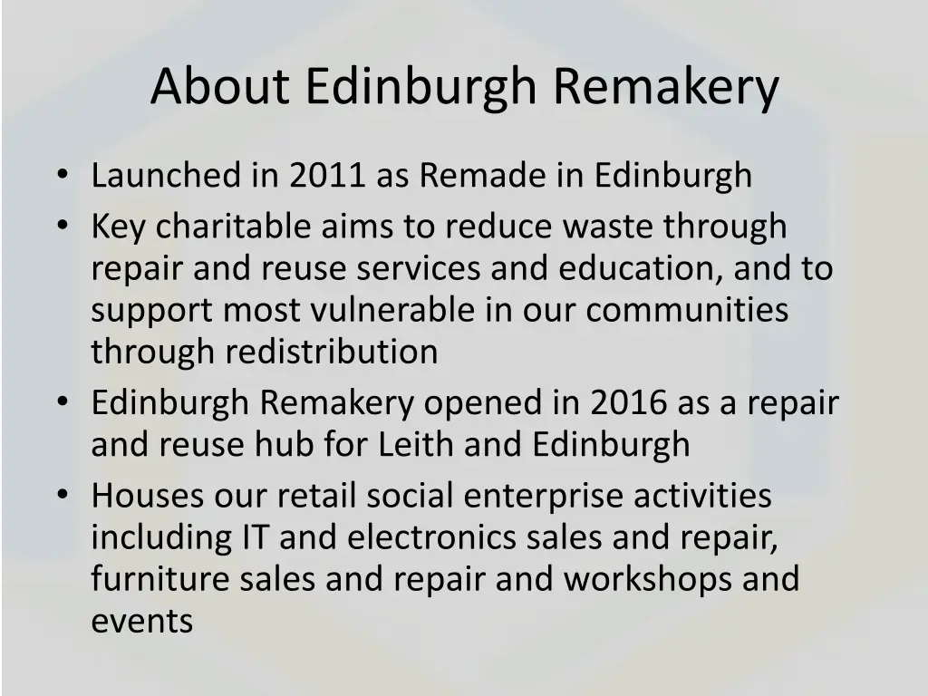 about edinburgh remakery