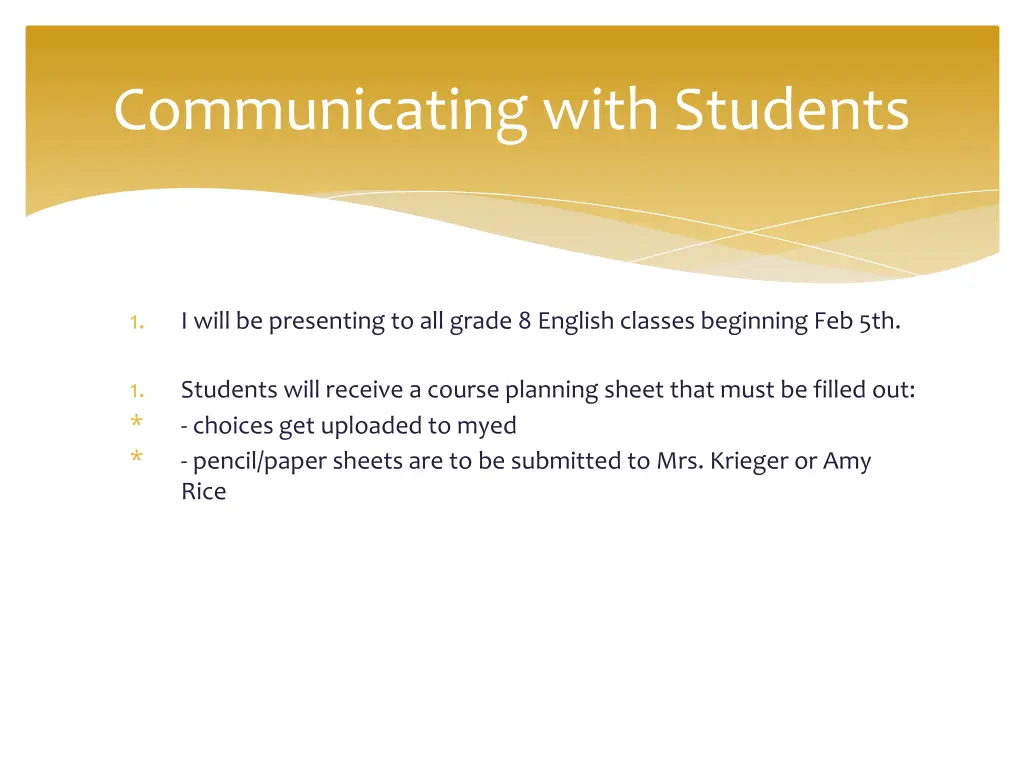 communicating with students