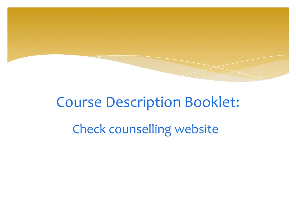 course description booklet