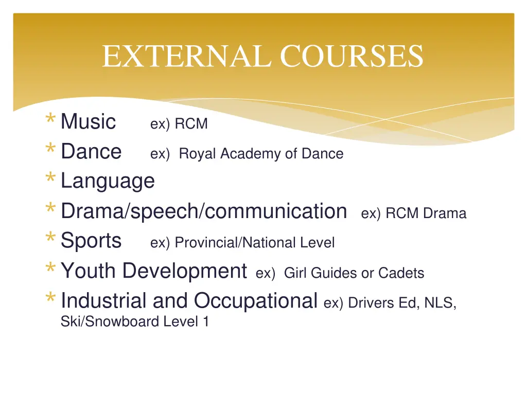 external courses 1