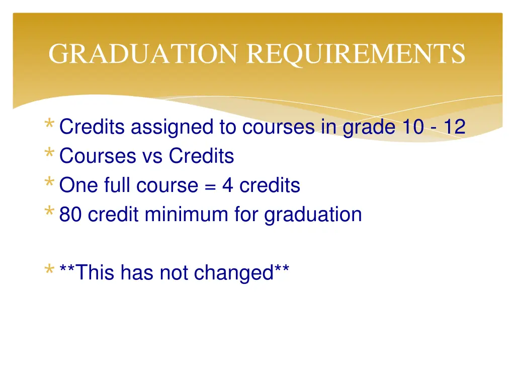 graduation requirements