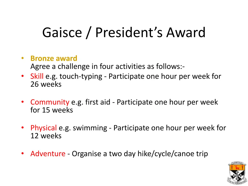 gaisce president s award