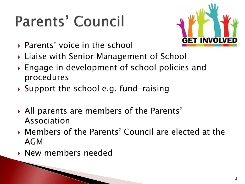 parents voice in the school liaise with senior