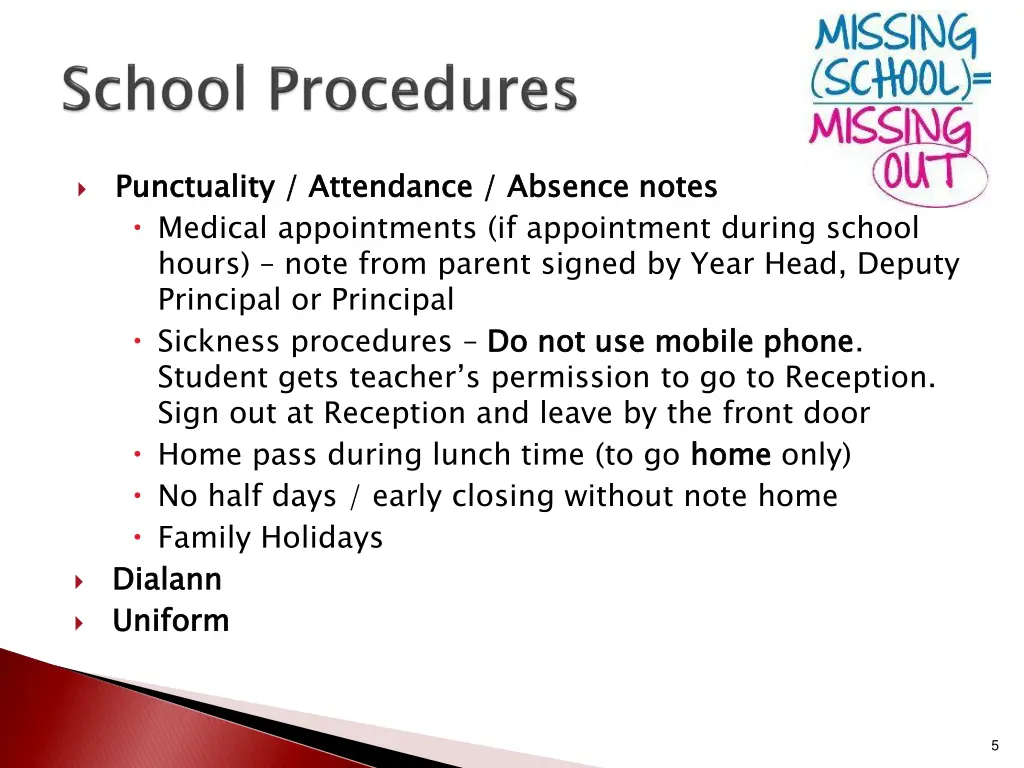 punctuality attendance absence notes medical