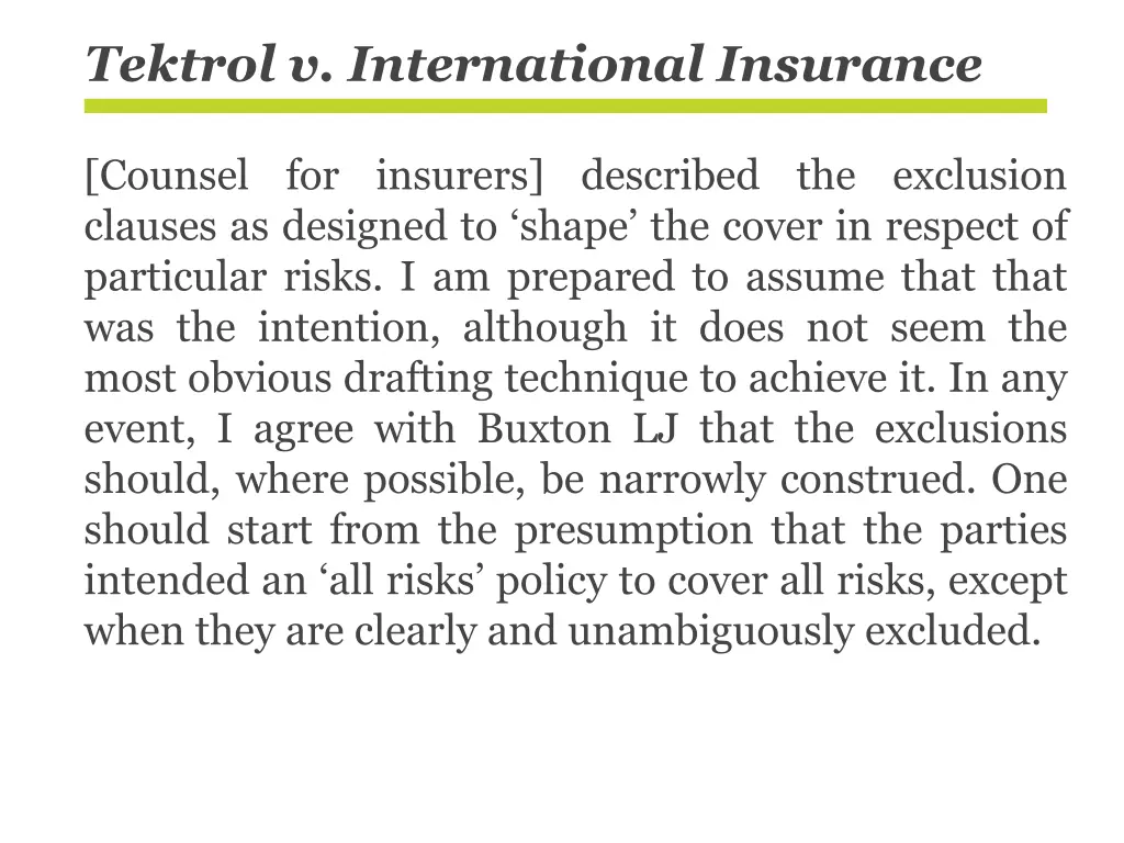 tektrol v international insurance