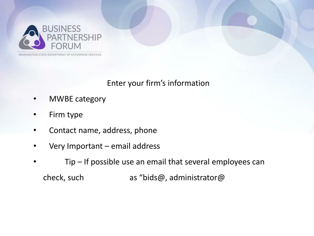 enter your firm s information