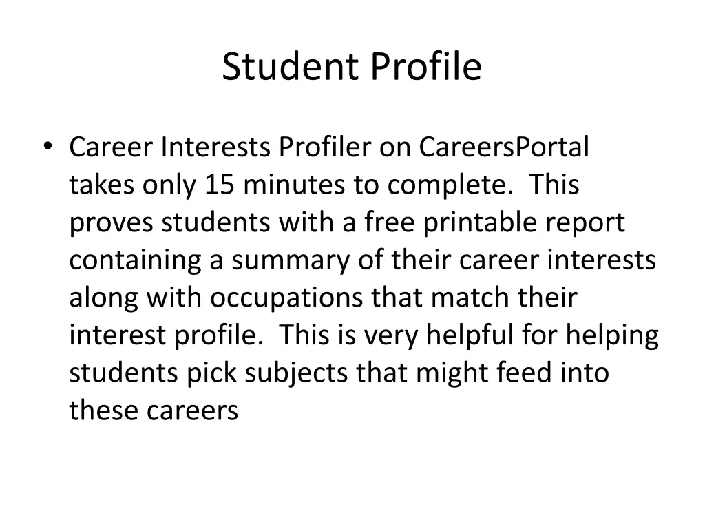 student profile