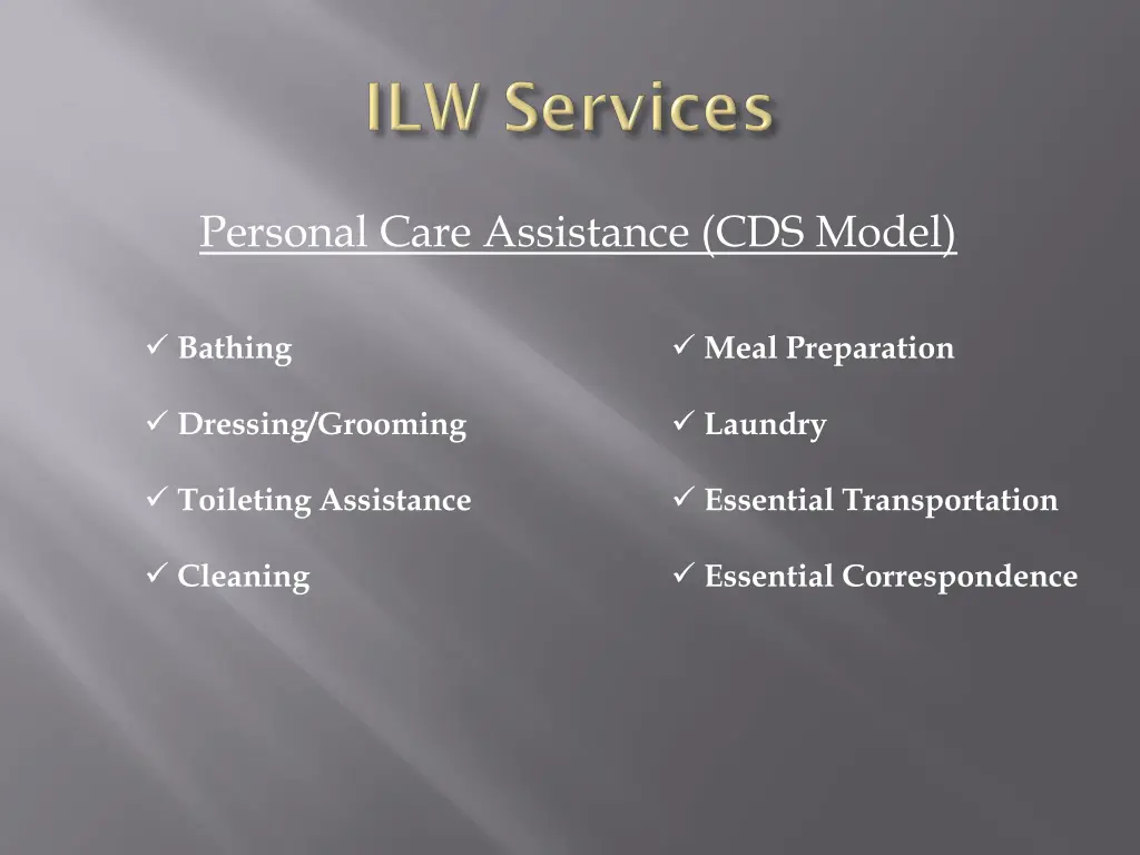 personal care assistance cds model