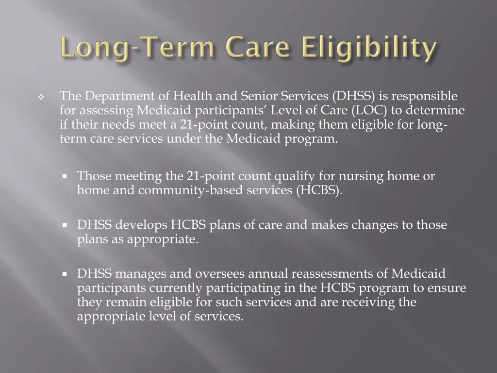 the department of health and senior services dhss