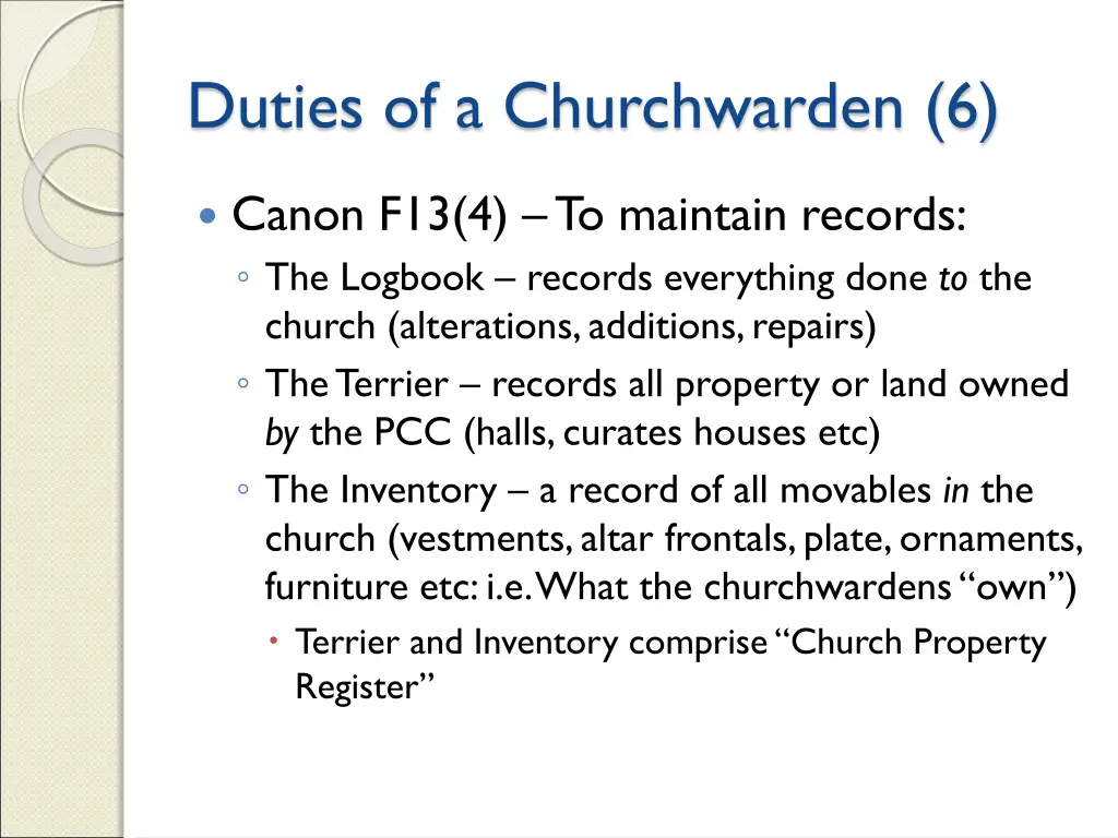 duties of a churchwarden 6