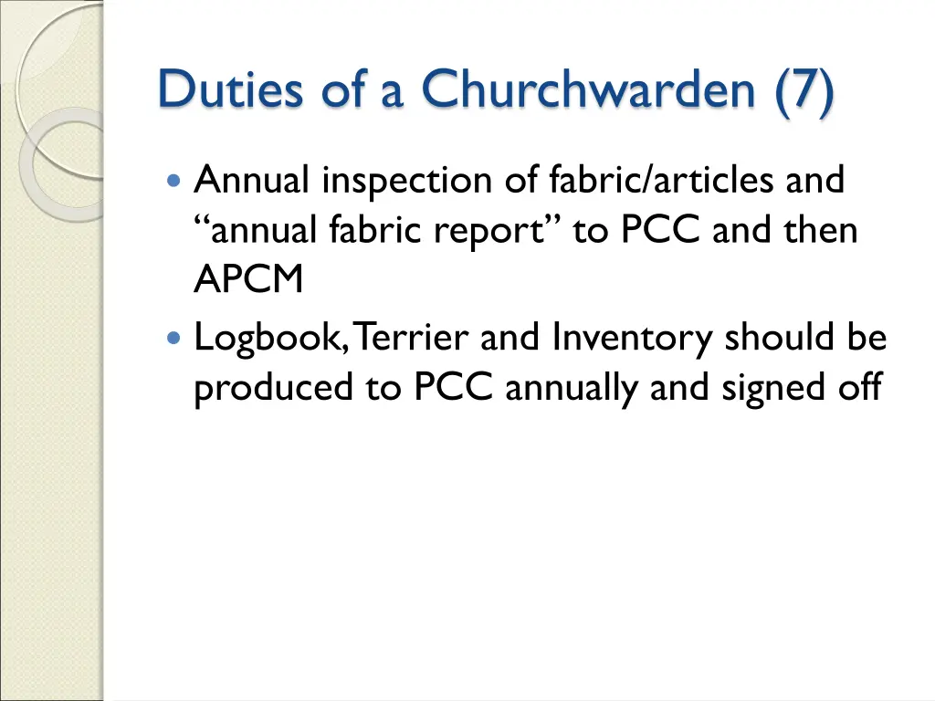 duties of a churchwarden 7