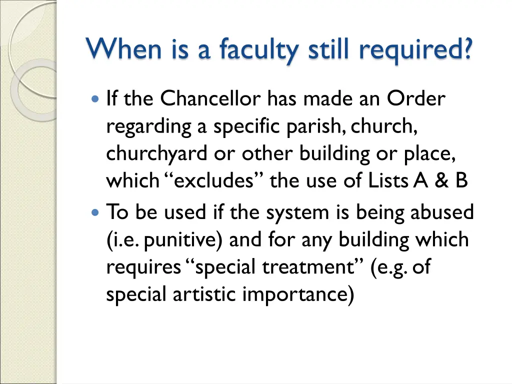 when is a faculty still required