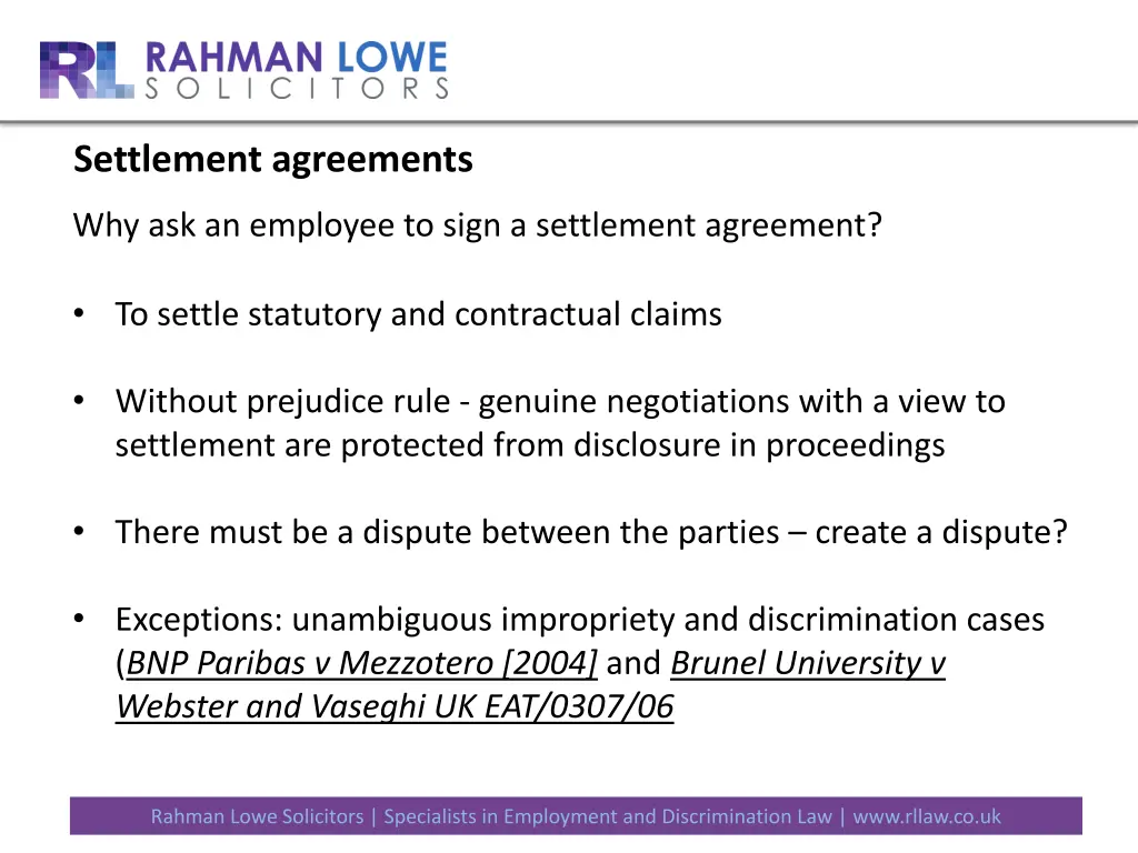 settlement agreements