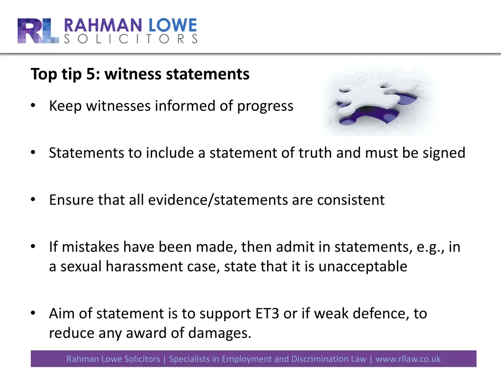 top tip 5 witness statements