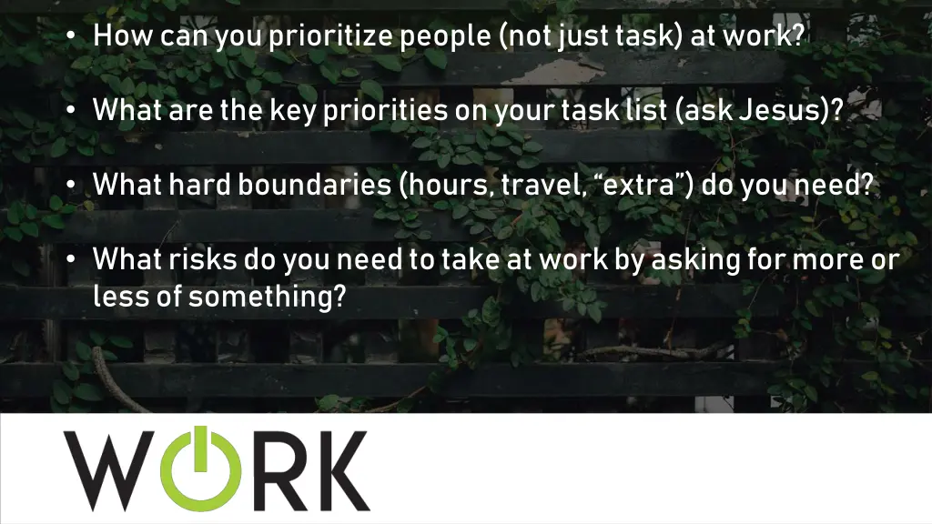 how can you prioritize people not just task