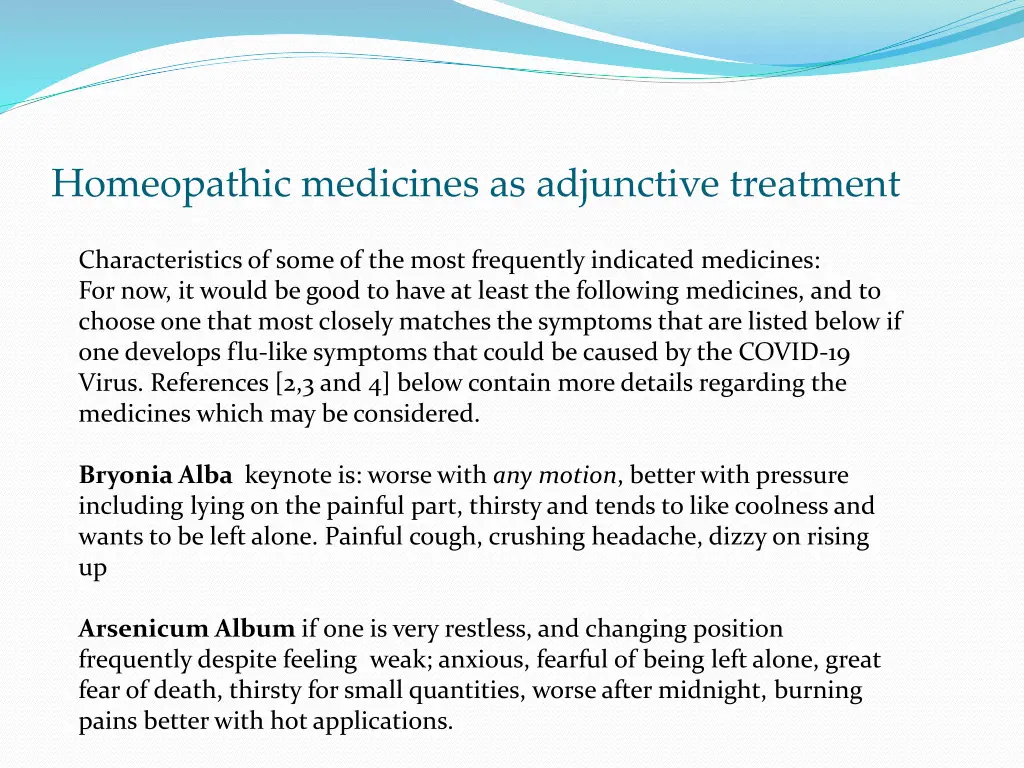 homeopathic medicines as adjunctive treatment 2