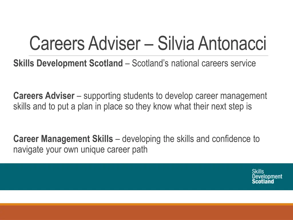 careers adviser silvia antonacci skills