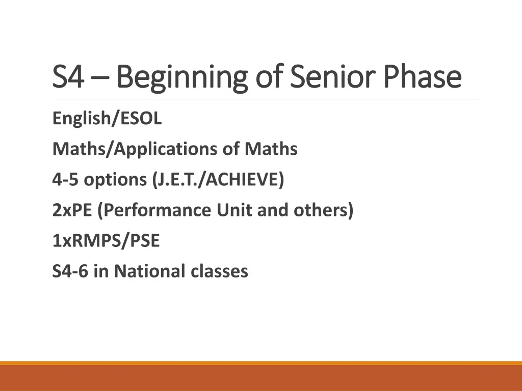 s4 s4 beginning of senior phase beginning