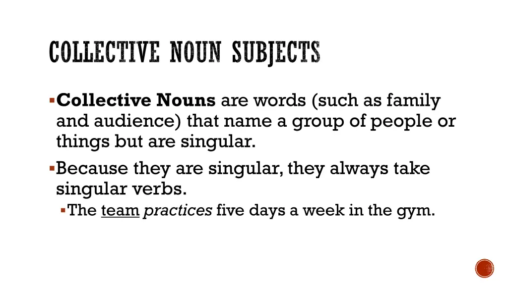 collective noun subjects