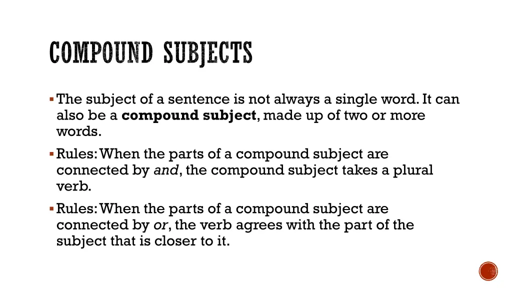 compound subjects