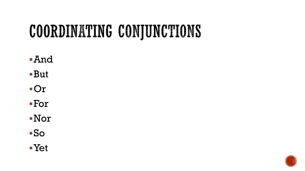 coordinating conjunctions