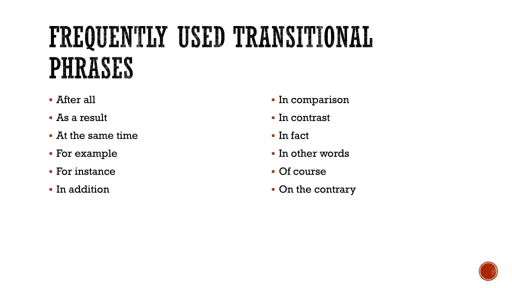 frequently used transitional phrases