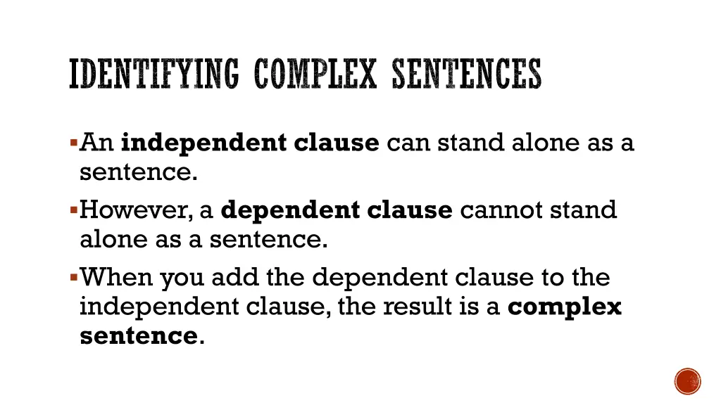 identifying complex sentences