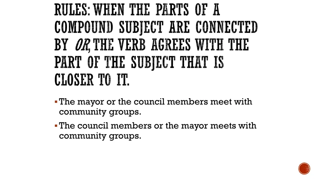 rules when the parts of a compound subject 1