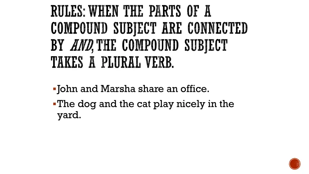 rules when the parts of a compound subject