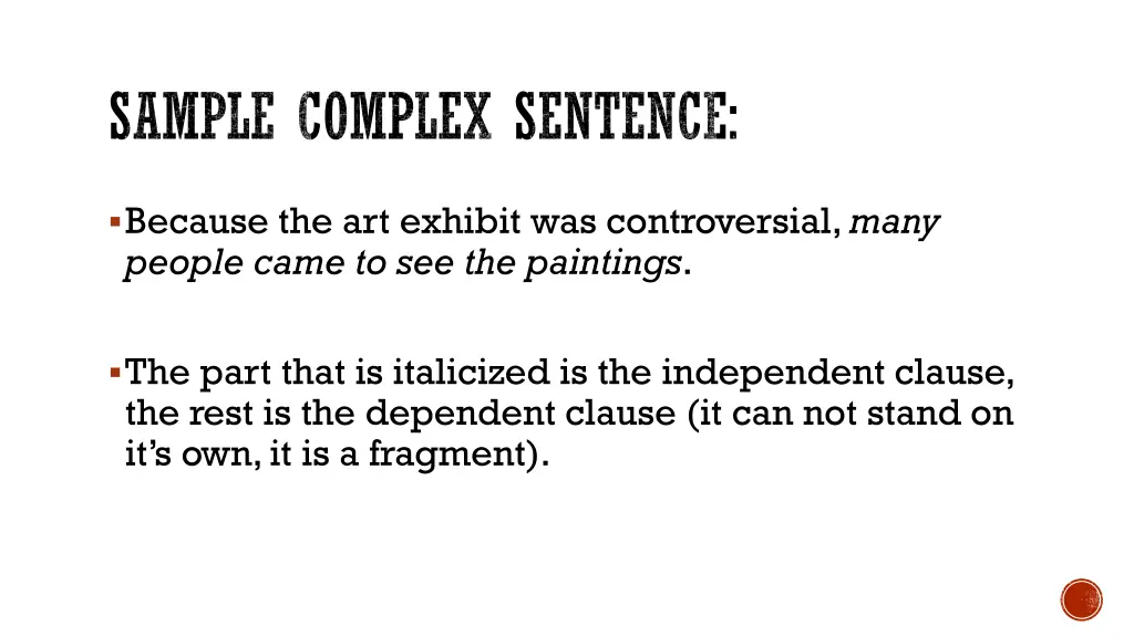 sample complex sentence