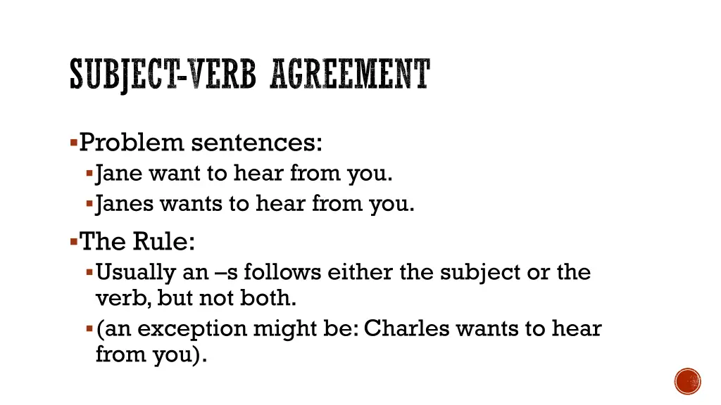 subject verb agreement 1