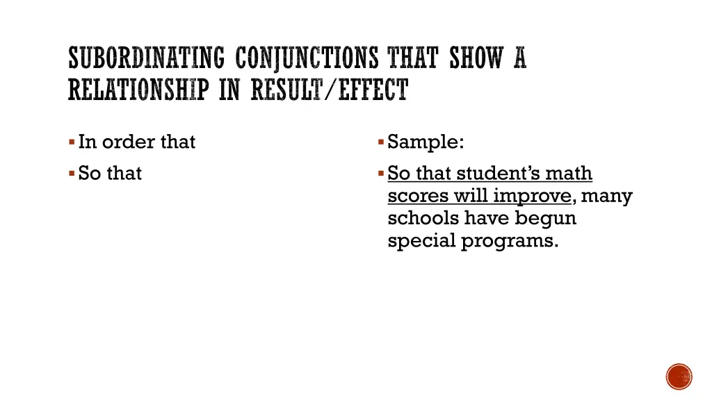 subordinating conjunctions that show 1