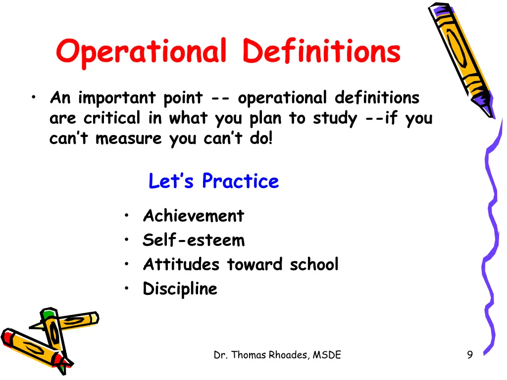 operational definitions