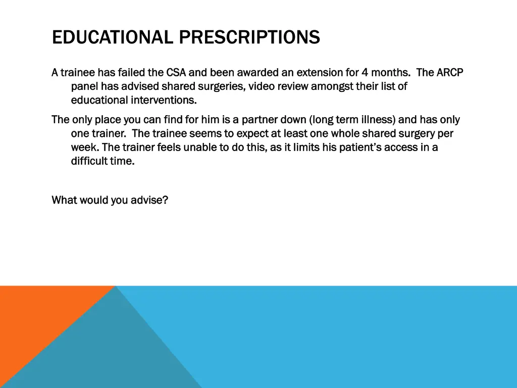 educational prescriptions