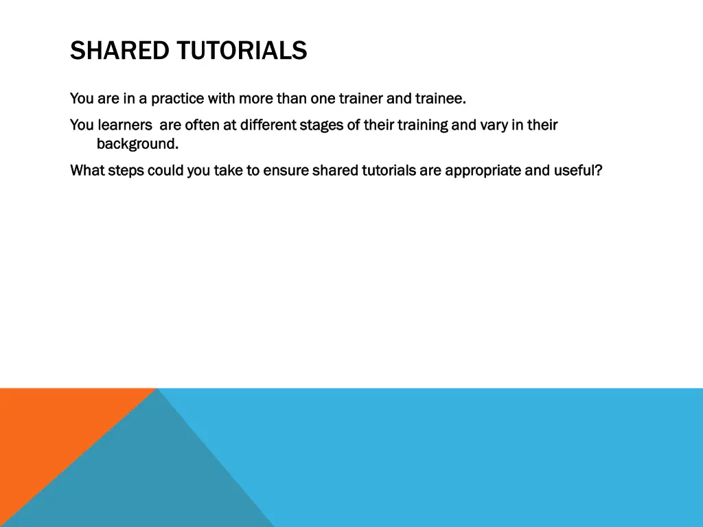 shared tutorials