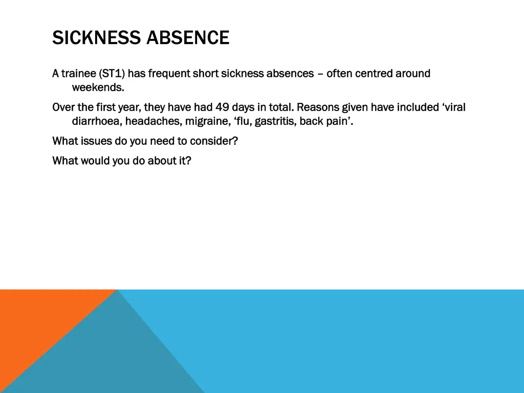 sickness absence