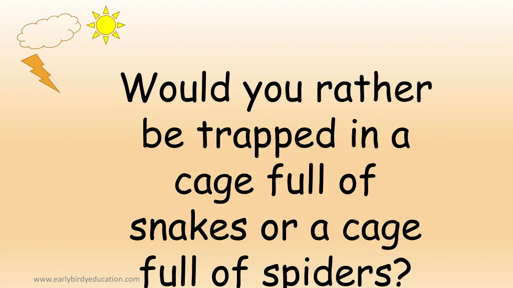 would you rather be trapped in a cage full