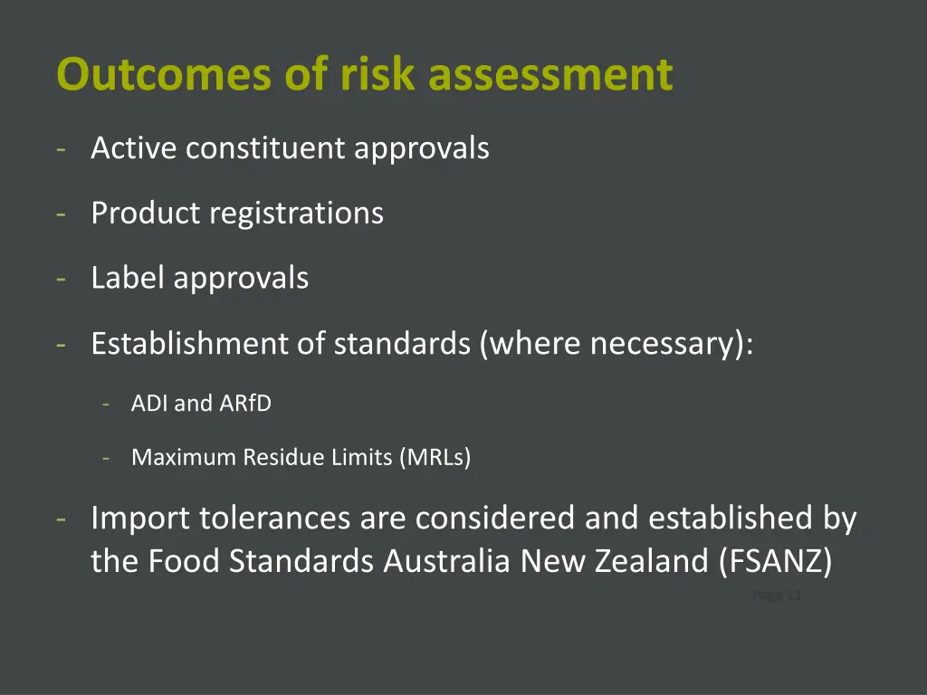 outcomes of risk assessment