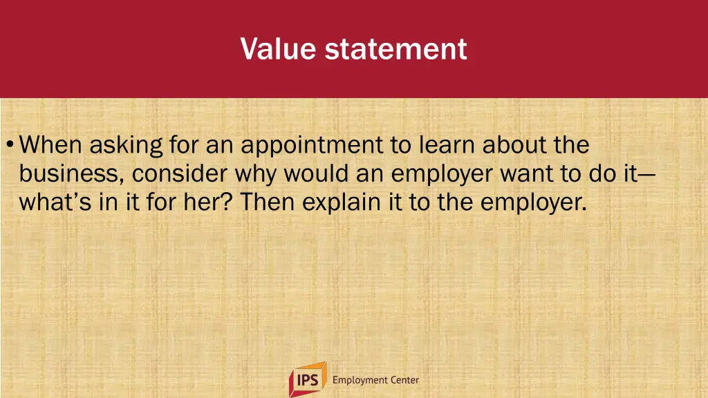 value statement