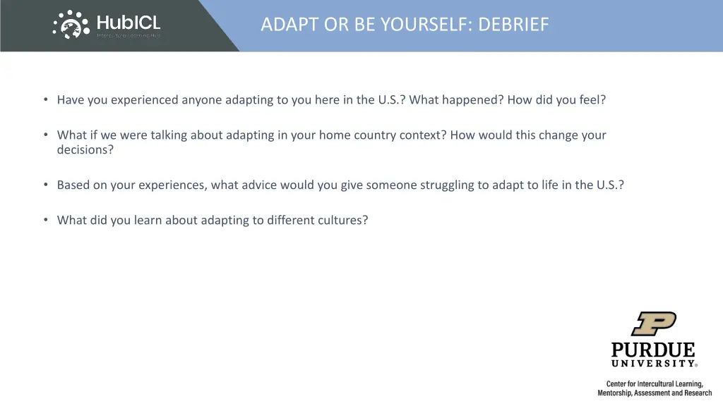 adapt or be yourself debrief 3