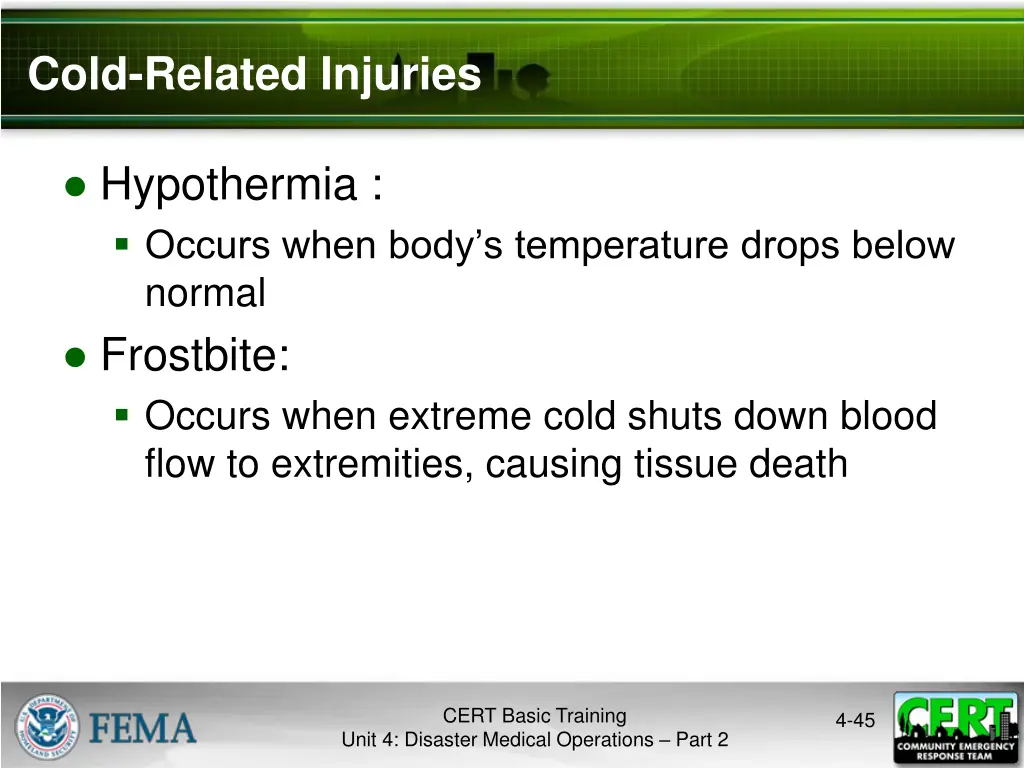 cold related injuries