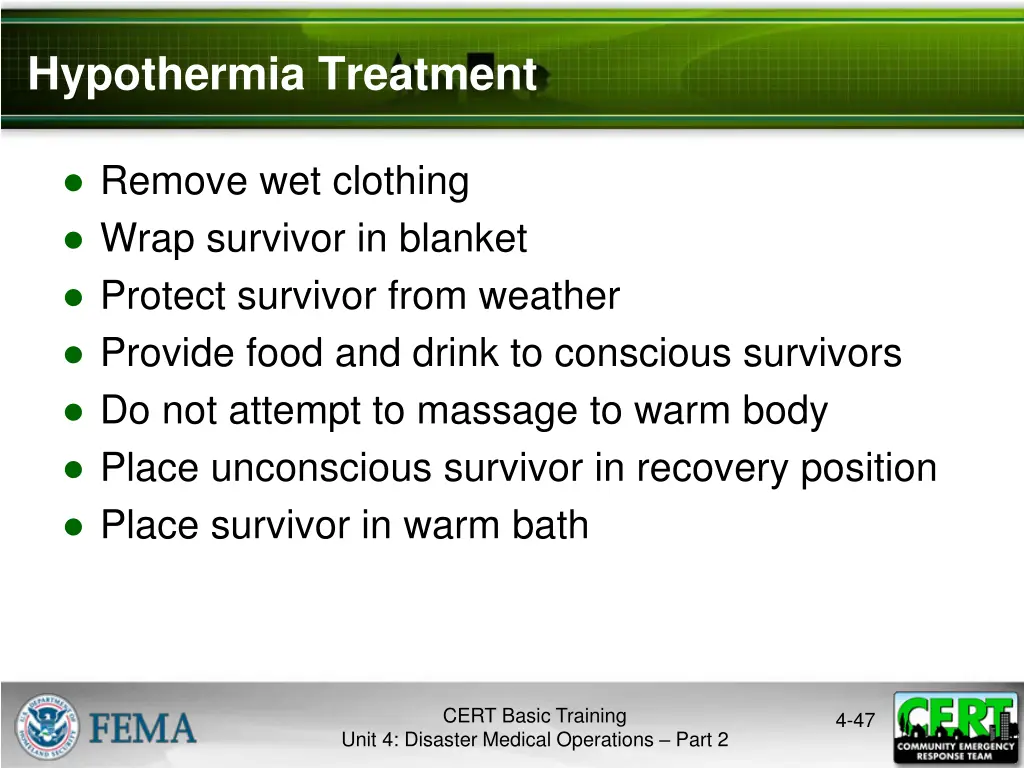 hypothermia treatment