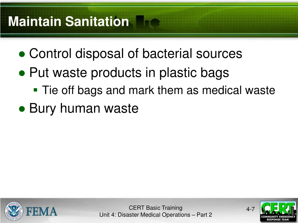 maintain sanitation